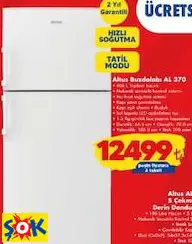 ALTUS BUZDOLABI AL 370 ALTUS BUZDOLABI AL 370